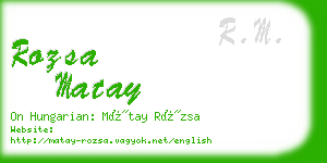 rozsa matay business card